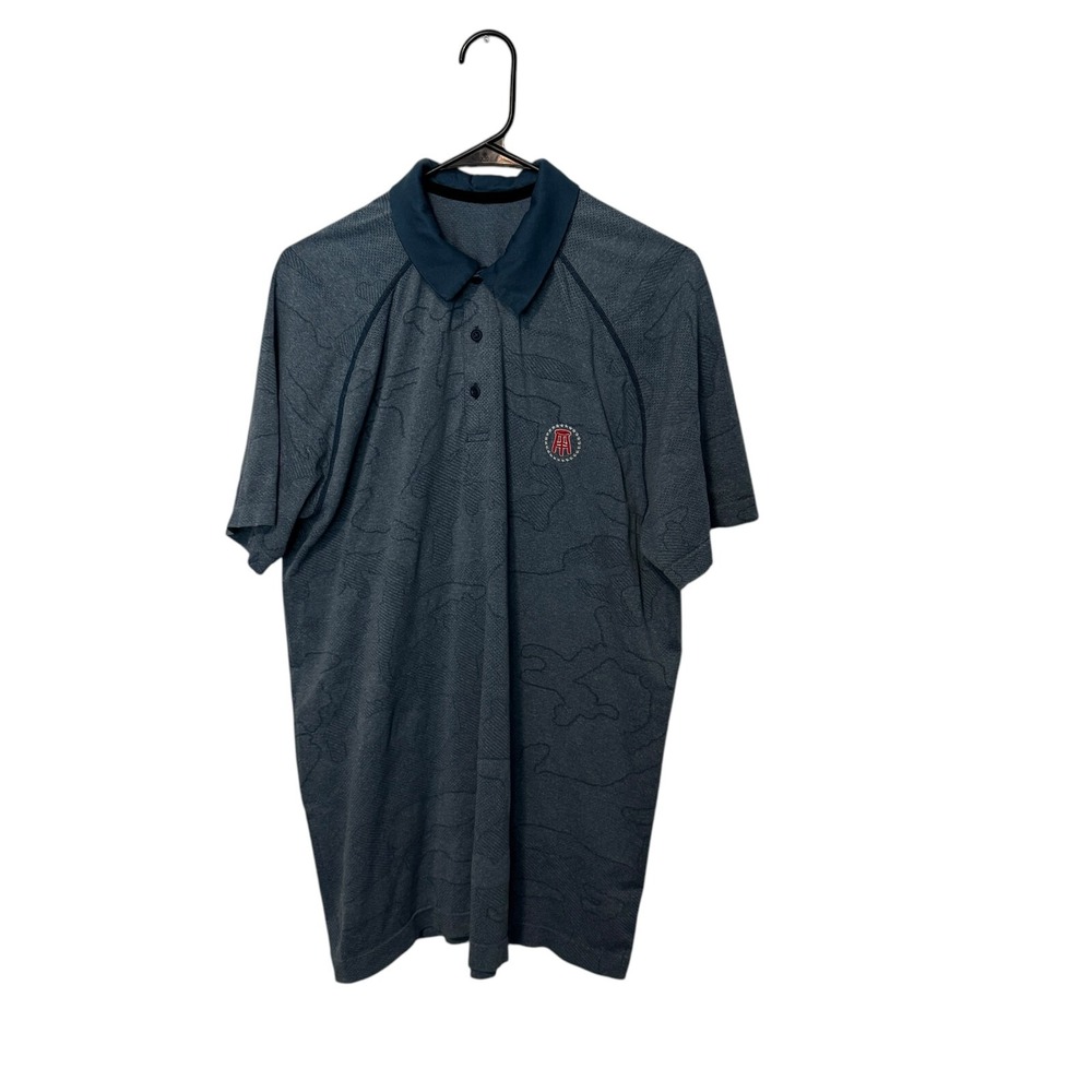 UNRL Barstool Sports Polo Shirt Mens XL Blue Camo Performance Golf Short Sleeve